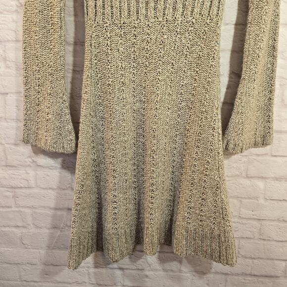 M It's Our Time Knit Long Cardigan with Wooden Buttons Y2K Women's Size S Taupe - Picture 8 of 10